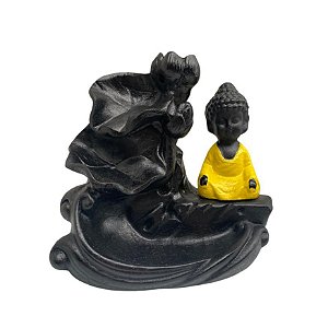 Incensário Cascata Buda Amarelo
