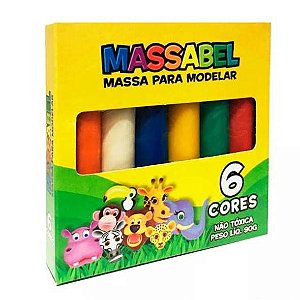 Massa de modelar - Massinha MASSABEL com 6 cores - Ref.5061