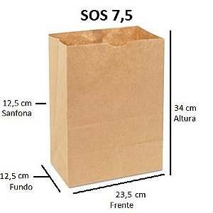 Sacos de Papel 80 g/m² - SOS - Sem Alças - Sem impressão ou delivery