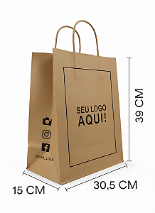 🔥 1.000 Sacolas Delivery Personalizadas – Impressão em 2 Cores nos 2 Lados + Laterais ! Medidas: 15 x 39 x 30,5 cm – Com Alças Reforçadas