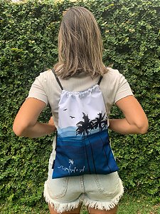 Bag/ Sacochila Azul Coqueiros