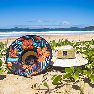 Chapéu de Palha - Hibisco Laranja