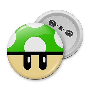 Botton Gamer Cogumelo Verde 1Up