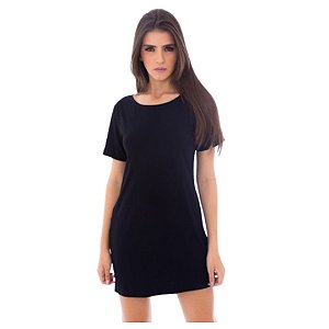 Vestido Quest Camiseta Manga Curta Gola Careca Feminino