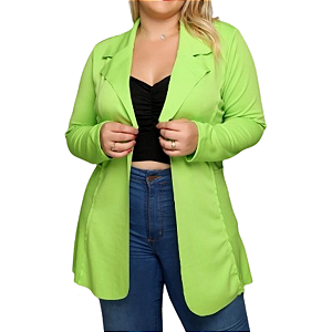 Blazer Quest Feminino Max Acinturado Sobretudo Longo Neoprene