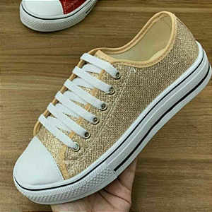 Tênis Feminino Vanessa Star Glitter Brilho Cano Baixo 1033