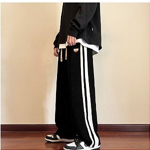 Calças retrô americanas de veludo para homens