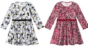 COMBO PAGUE 1 LEVE 2 Vestidos Manga Longa Bebê Menina - Malwee