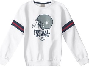 Moletom Flanelado Infantil Menino Football Branco - Malwee