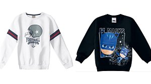 COMBO PAGUE 1 LEVE 2 Moletom Flanelado Infantil Menino Personagens - Malwee