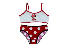 Conjunto Infantil Menina Top e Calcinha Minnie Vermelha - Disney