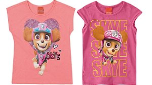 COMBO PAGUE 1 LEVE 2 Blusas Manga Curta Infantil Patrulha Canina Malwee