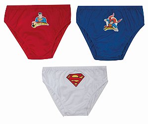 Kit 3 Cuecas Infantil Menino Superman Colorida Modelo Slip