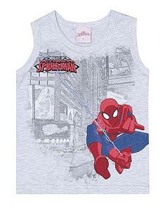 Regata Bebê Homem Aranha Cinza - Brandili