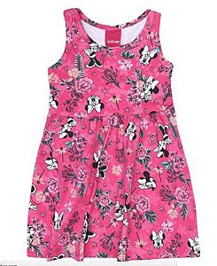 Vestido Manga Curta Bebê Menina Minnie Rosa - Cativa Disney