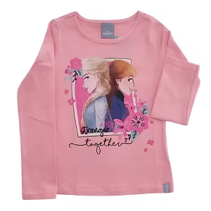 Blusa Manga Longa Infantil Menina Frozen Coral - Malwee