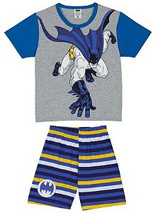 Pijama infantil Batman Brilha Escuro Azul e Cinza - Lupo