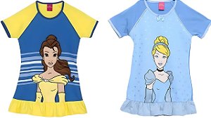 COMBO PAGUE 1 LEVE 2 Camisolas Manga Curta Infantil Menina Princesas Disney - Lupo