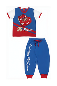 Pijama Manga Curta Infantil Meninos Carros Azul - Lupo