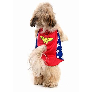 Capa da Mulher Maravilha - Pet -Vermelho e Azul - Sulamericana