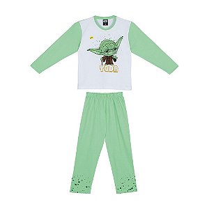 Pijama Star Wars Yoda Disney - Verde e Branco - Lupo