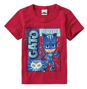 Camiseta PJ Masks - Menino Gato - Vermelho - Malwee