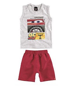 Conjunto Bebê Menino Carros Cinza e Vermelho - Malwee