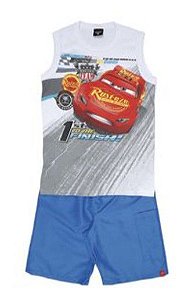 Conjunto Bebê Menino Carros Branco e Azul - Malwee