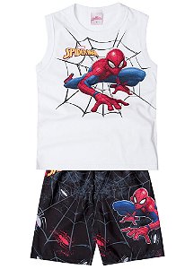 Conjunto Infantil Homem Aranha Brilha no Escuro Branco e Preto - Brandili