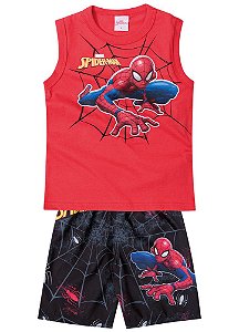 Conjunto Infantil Menino Homem Aranha Brilha no Escuro Vermelho - Brandili
