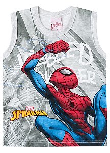 Regata Bebê Homem Aranha Cinza Mescla - Brandili