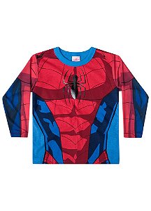 Camiseta Infantil Homem Aranha Gola Azul - Brandili