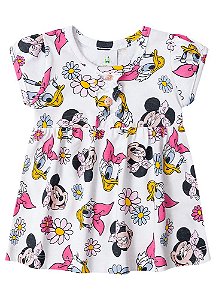 Vestido Bebê Minnie e Margarida - Branco - Disney - Brandili