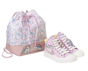 Tênis e Bolsa de Unicórnio - Rosa