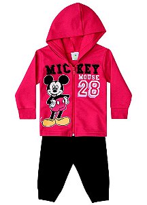 Conjunto Moletom Bebê Menino Mickey Vermelho e Preto - Brandili