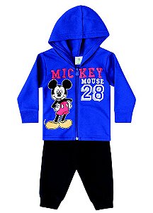 Conjunto Moletom Bebê Menino Mickey Azul e Preto - Brandili