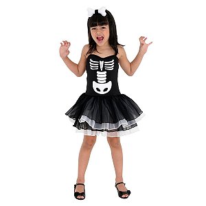 Fantasia da Bruxa Esqueleto - Preta - Sula - Halloween