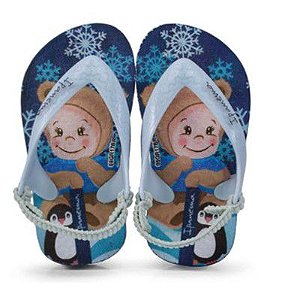 Chinelo com Tira Flexível Bebê Menino Azul - Grendene