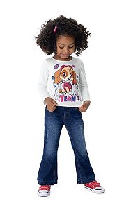 Blusa Manga Longa Bebê Menina Patrulha Canina Branca - Malwee