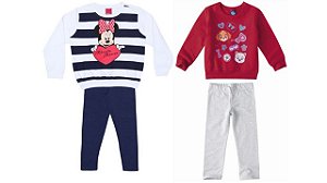 COMBO PAGUE 1 LEVE 2 Conjunto Moletom Flanelado Personagens Bebê Menina