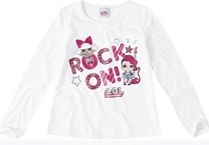 Blusa Manga Longa Infantil Menina LOL Branca - Malwee