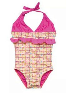 Maiô Bebê Menina Amarelo com Babado Rosa - Lilica Ripilica Baby