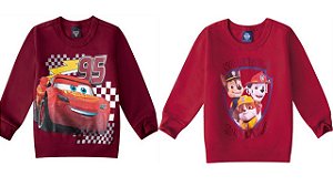 COMBO PAGUE 1 LEVE 2 Moletom Flanelado Bebê Menino Personagens Malwee