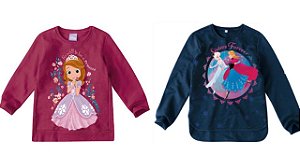 COMBO PAGUE 1 LEVE 2 Moletons Flanelado Bebê Menina Princesas Disney - Malwee
