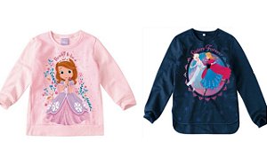 COMBO PAGUE 1 LEVE 2 Moletons Flanelado Bebê Menina Princesas Disney - Malwee