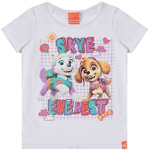Blusa Manga Curta Bebê Menina Patrulha Branca - Malwee