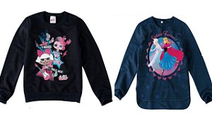 COMBO PAGUE 1 LEVE 2 Moletom Flanelado Infantil Menina Personagem- Malwee