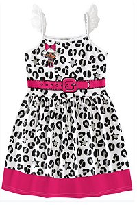 Vestido Manga Curta Infantil Menina  LOL Suprise Diva Branco e Preto - Malwee