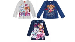 COMBO PAGUE 2 LEVE 3 - Blusa Bebê Manga Longa Patrulha Canina Malwee