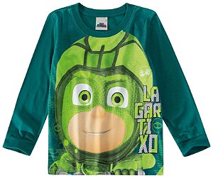 Camiseta Manga Longa Infantil PJ Masks Verde - Malwee